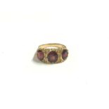 Victorian style 18ct gold garnet and diamond ring