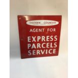 Eastern Counties Omnibus Company Limited 'Agent for Express Parcels Service' enamel sign.