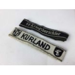 Two Post War Nazi Cuff titles- Kurland and Kiegsherichter (2)