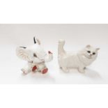 Wedgwood 'Unicorn' elephant, Beswick cat and a group of Belleek