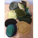 Quantity of 1940's- 60's hats including half hats, turbans, velvets etc. Makes include Woolsand, Jac