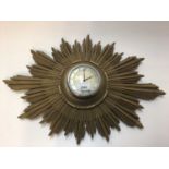 Sunburst wall clock