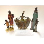 Selection of resin African figures