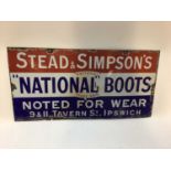 Stead & Simpson's National Boots, Ipswich enamel advertising sign