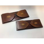 Two inlaid mahogany book slides