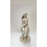 Minton Parian figure - Miranda by John Bell, impressed marks to base, 38cm high