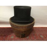 Black top hat by Tress & Co London in leather box