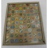 Football pin badge / crest collection, mounted.