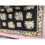 Needlepoint tapestry floral Aubusson rug