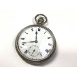 Omega silver cased pocket watch