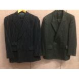 Gieves and Hawkes - Navy wool and cashmere pinstripe suit, black wool double breasted blazer and a b