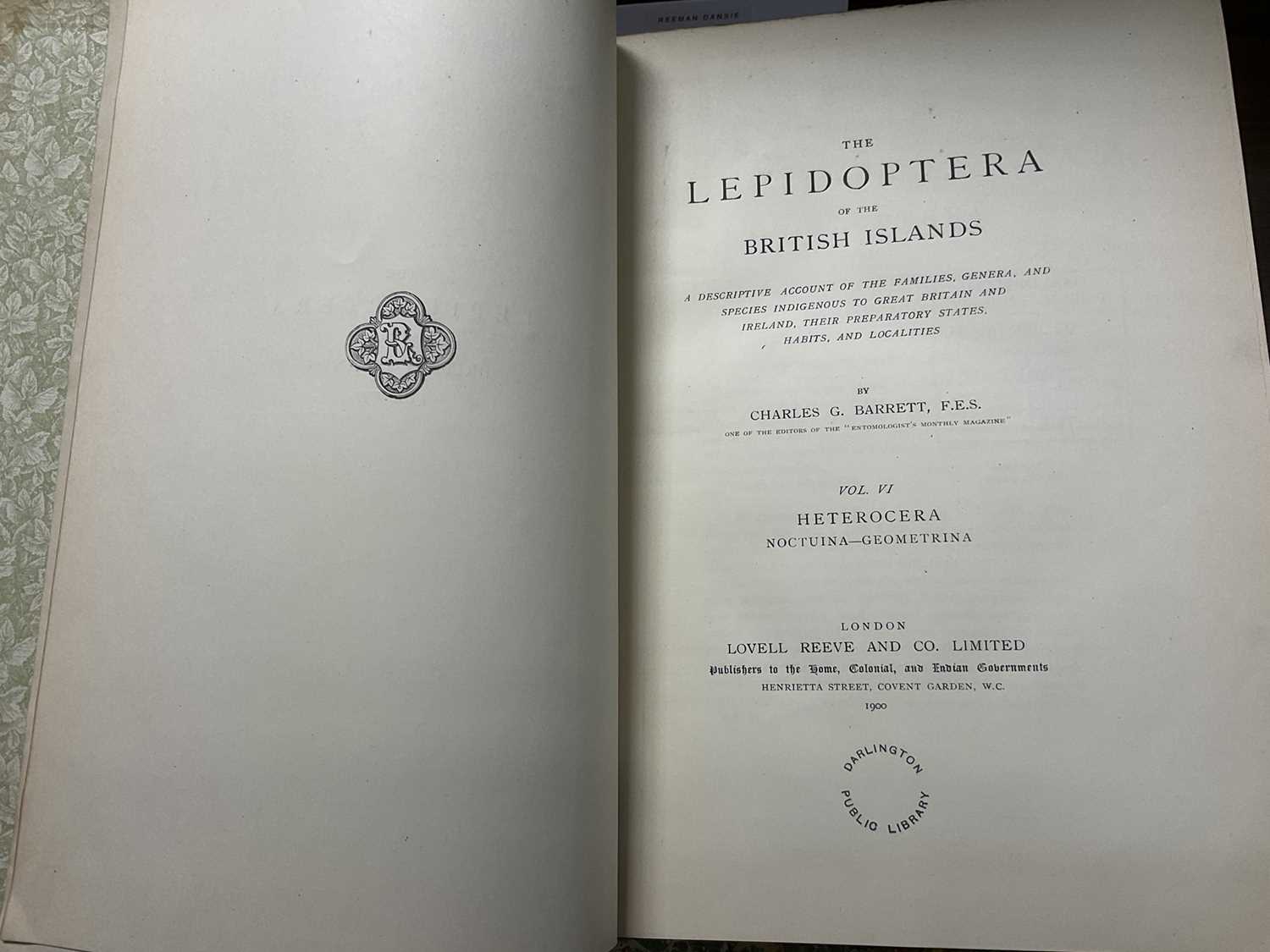 Charles G Barrett - The Lepidoptera of the British Islands, 1893 - 1907, L Reeve and Co, 11 Vols, ea - Image 12 of 15