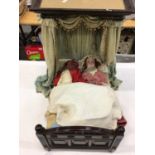 Victorian doll's half tester bed