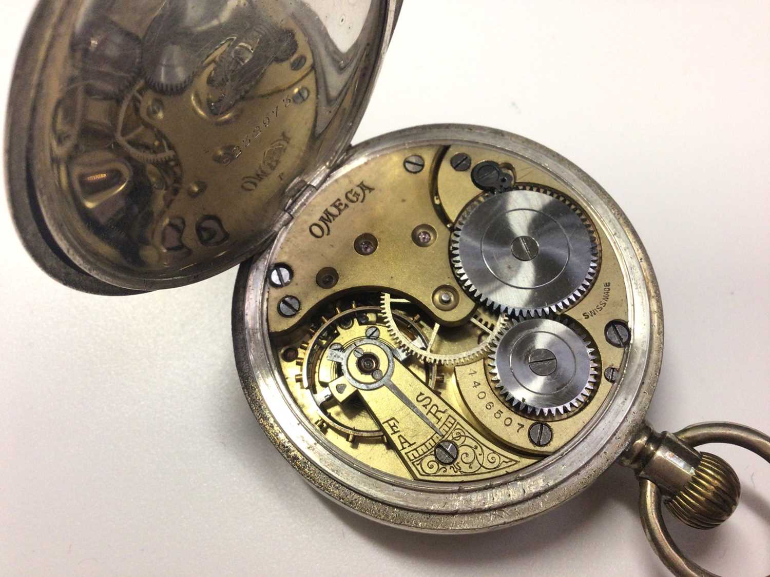 Omega silver cased pocket watch - Image 5 of 5