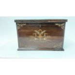 Good quality late Victorian inlaid rosewood stationery box with fitted interior together with a late