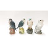 Four Royal Doulton Whyte & Mackay whisky decanters - Peregrine Falcon, Merlin, Kestrel and Snowy Owl