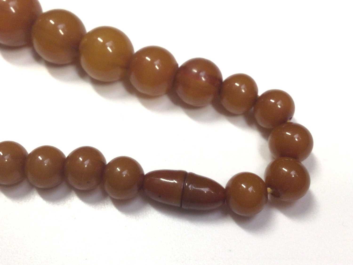 Vintage simulated amber bead necklace - Bild 5 aus 6