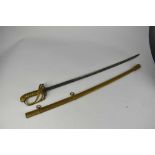 William IV 1822 Pattern infantry Officers sword with later gold painted decoration