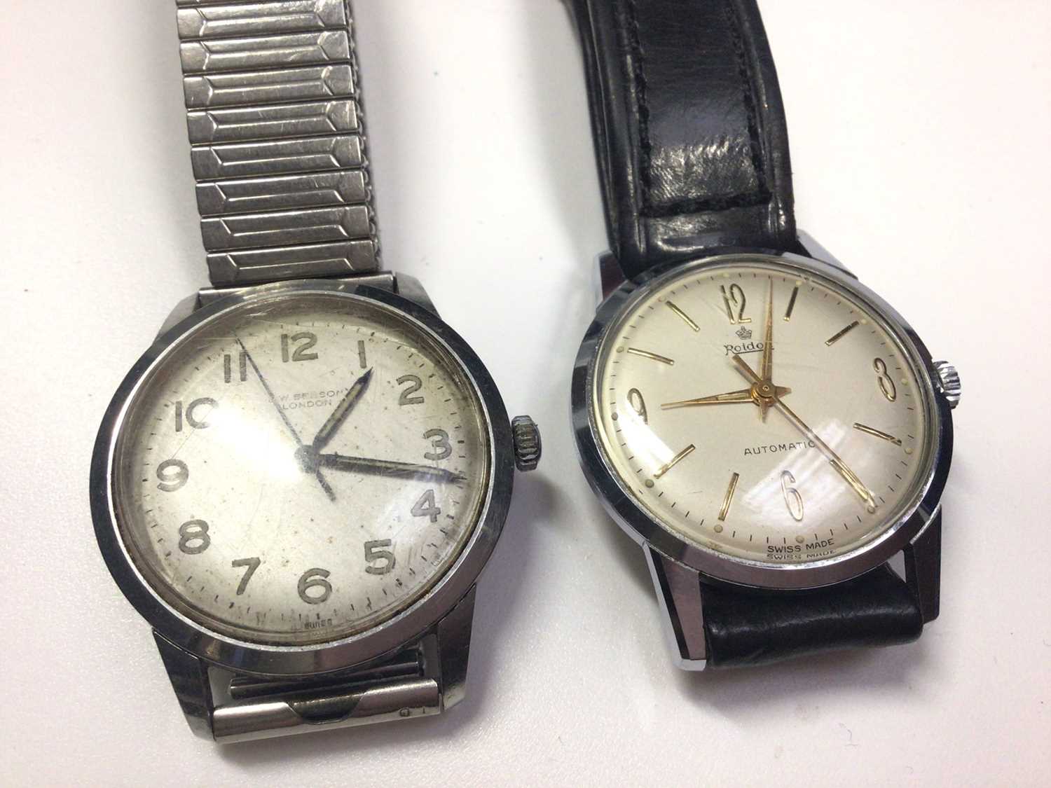 Roldor Automatic wristwatch with black leather strap in original case, together with J. W. Benson st - Image 2 of 3