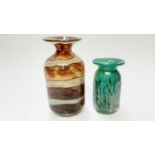 Two Mdina art glass vases, 22cm high and 15.5cm high