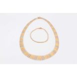 18ct three colour gold Cleopatra necklace and a similar bracelet