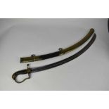 Rare George III Officers sword of the West York Militia by Osborne & Gunby with brass stirrup hilt w