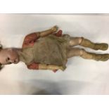 Large bisque head doll marked Simon & Halbig, K star R, 80. Brown sleeping eyes, composite body and