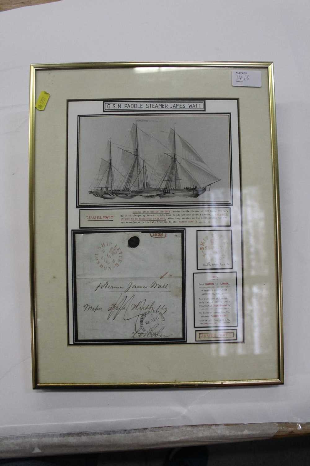 Postal History - Two well presented framed ship letters - Image 2 of 3