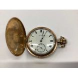 An Elgin gold plated pocket watch - running