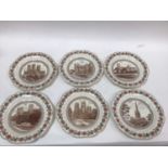 Set of six Wedgwood LNER Cathederal series plates, marked on the back Catherine shape, as supplied t