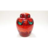 Massive Poole pottery ginger jar and cover with abstract decoration, 32cm high