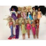 Quantity of mainly Barbie dolls 1990's period including Native American girl and in Kimono, also Dis