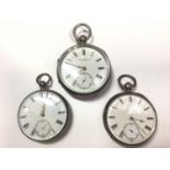 Late Victorian silver cased Kendal & Dent London pocket watch, one other Victorian silver cased pock