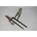 Nazi Army Officers dagger by Eickhorn, Solingen with orange grip, plain blade retaining all original