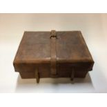 Edwardian officers' strongbox and combined writing box in leather cover