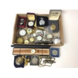 Group of various watches and pocket watches, silver watch chain and an 18ct gold diamond single ston