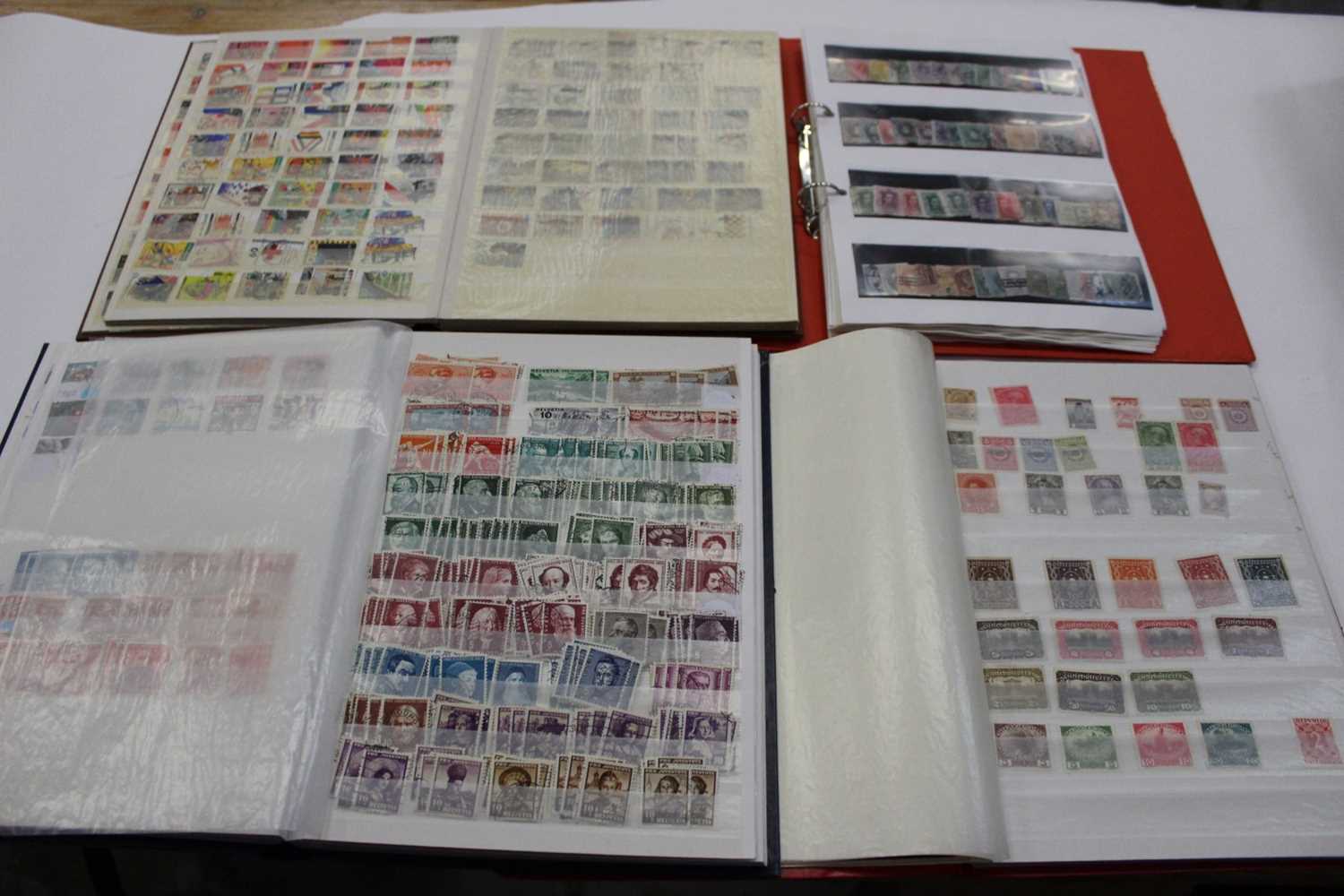 Stamps World selection in albums and stockbooks including Netherlands, Italy, Spain etc. 2 boxes