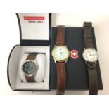 Victorinox Swiss Army wristwatch in case, one other Victorinox watch and a Swiss Army watch (3)