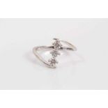 18ct white gold diamond three stone ring