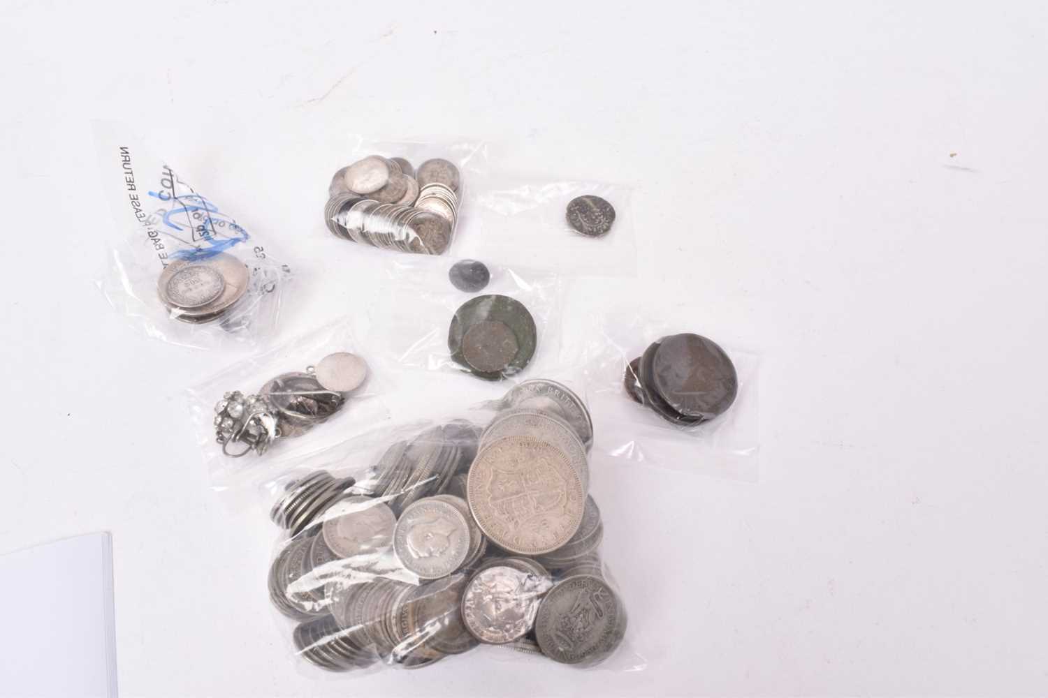 G.B. - Mixed coins including Ancients, copper, silver Three Pences, pre 1947 silver (N.B. Estimated