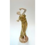 Royal Worcester figure of a dancing Maiden, modelled by James Hadley, date mark for 1902, shape no 1