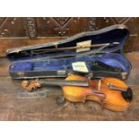 Antique violin and bow in case