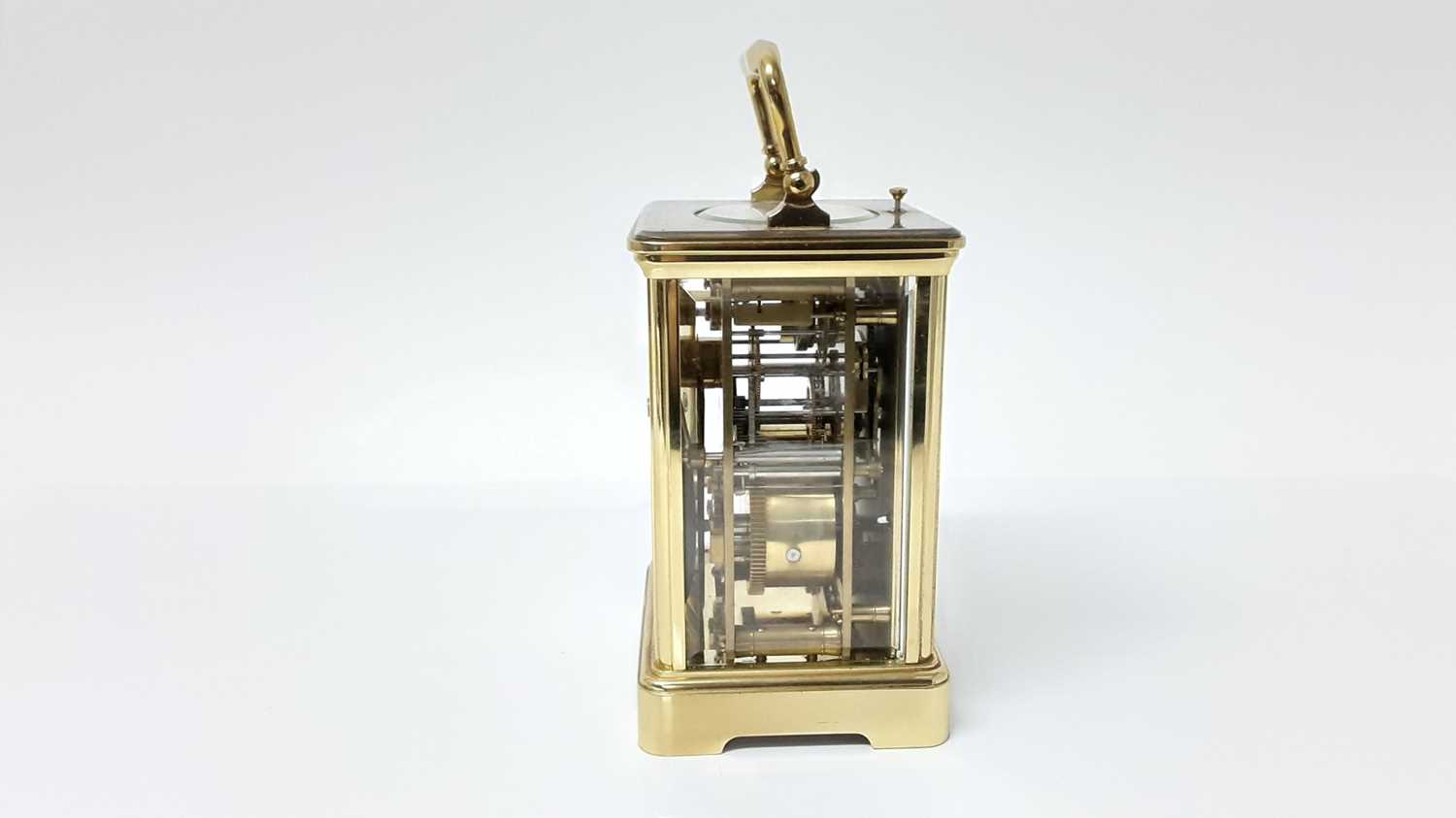 Brass carriage clock with alarm and repeat - Image 2 of 6