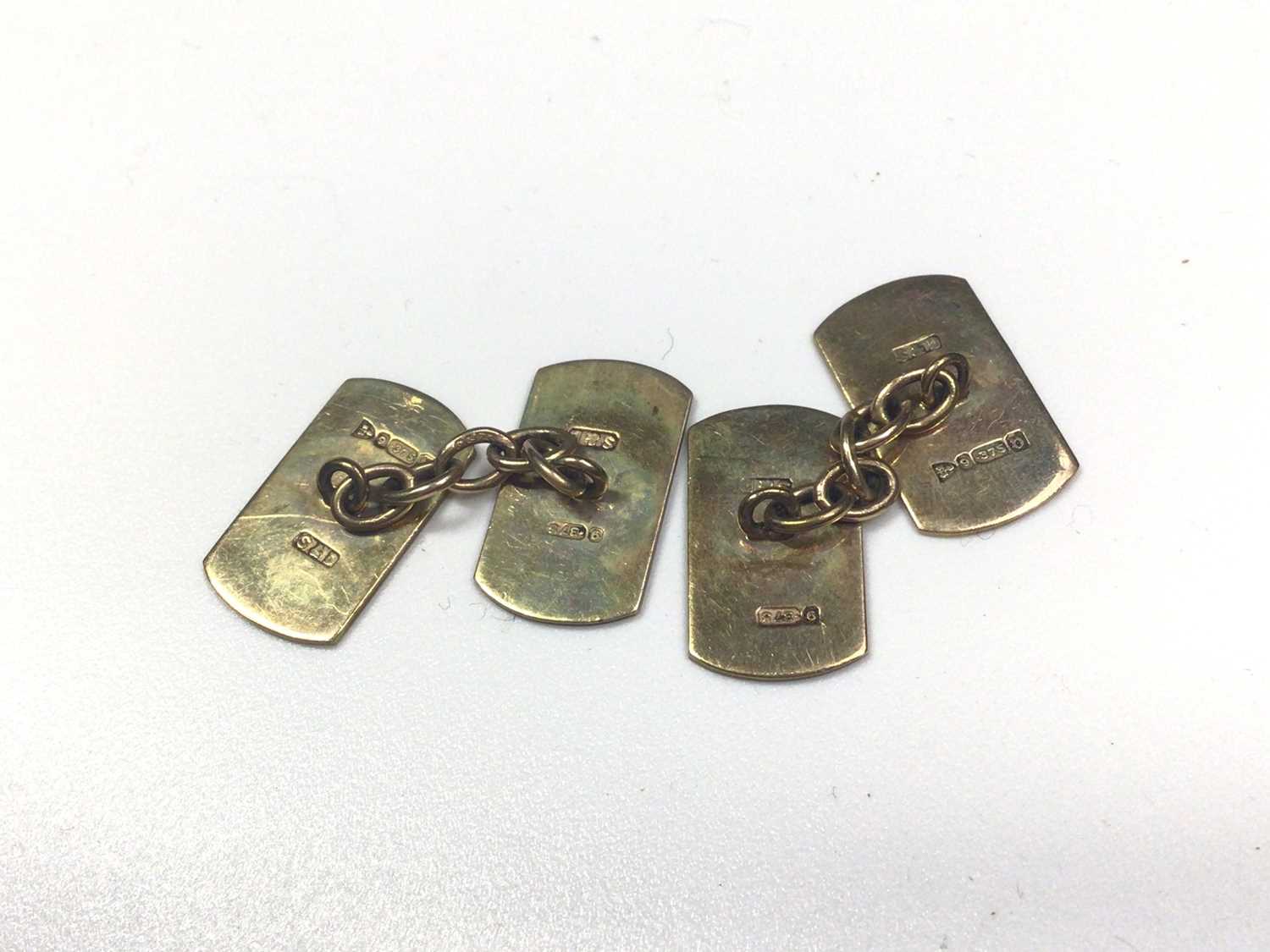 Pair 9ct gold cufflinks (Chester 1946), boxed - Bild 2 aus 2