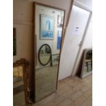 A vintage gilt framed tailor's mirror - 1.85m X 61cm