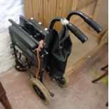 A folding wheelchair