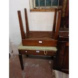 A Victorian mahogany bidet with upholstered lid - sold with another lidded similar - both liners