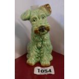 A SylvaC green glazed model of a seated terrier - Model Number 1378