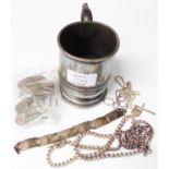 A small quantity of white metal jewellery - sold with a quantity of cupro nickel sixpences and a