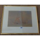 H. B. Carter: a framed faded to buff watercolour entitled 'Sailing Boats' - gallery label verso